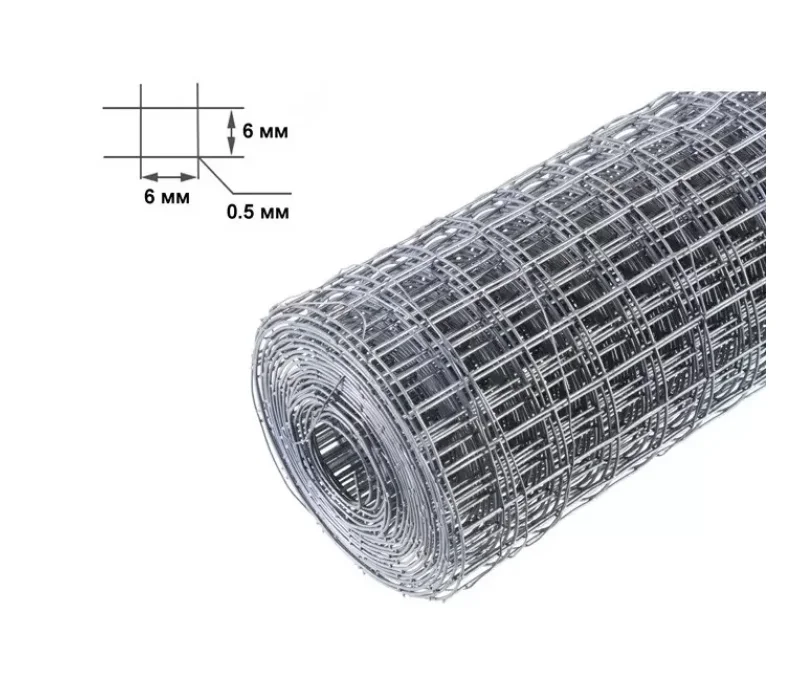 Купить Сетка оцинкованная 6х6х0,6 мм (1х15 м)