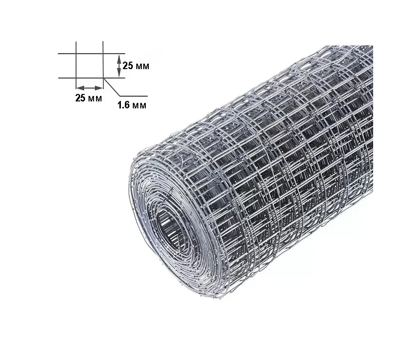 Купить Сетка оцинкованная 25х25х1,4 мм (1х50 м)