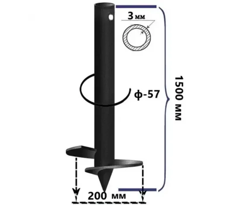 Купить Винтовая свая 57х150х1500 мм