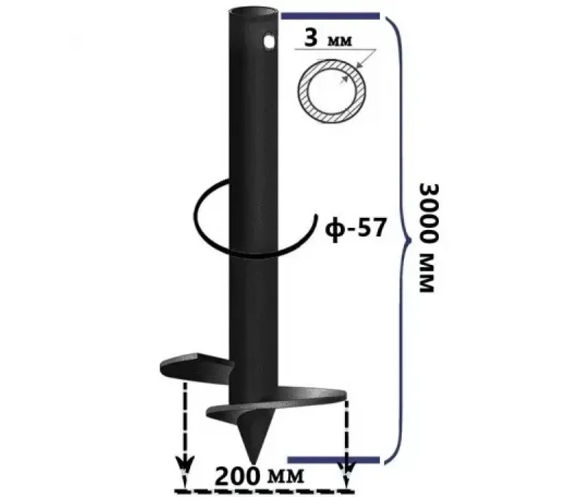 Купить Винтовая свая 57х200х3000 мм