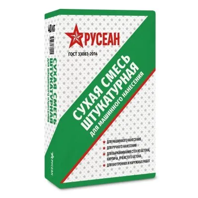 Штукатурная сухая смесь для машинного нанесения Русеан 40 кг - фото