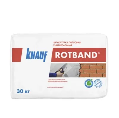 Штукатурка гипсовая 30 кг универсальная Knauf Ротбанд - фото