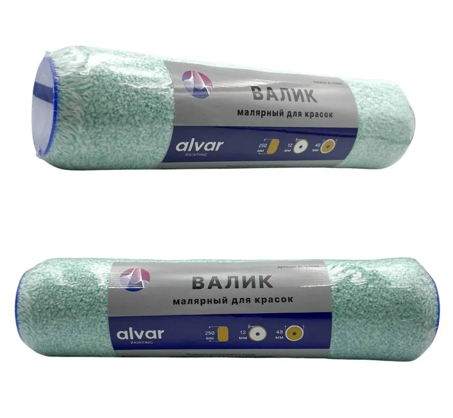 Купить Валик полиакриловый 250х48 мм, ворс 18 мм Alvar зелёный AL-V250GR