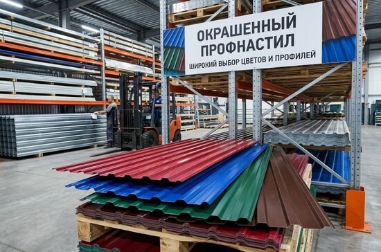 Окрашенный профнастил для крыши в Москве